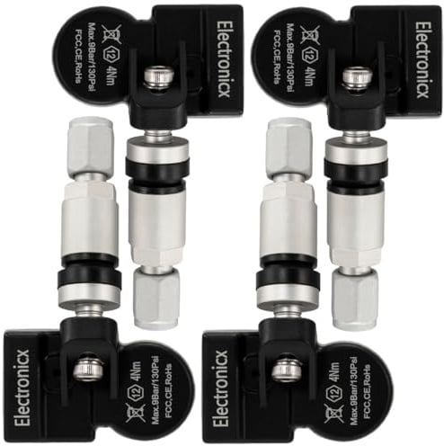 Electronicx 4X RDKS Sensor für Toyota Mirai JPD10 06.2015-12.2021 vorprogrammiert 433MHz TPMS Reifendrucksensor Metallventil Silber 4er Set Ersatz Alufelgen Stahlfelgen