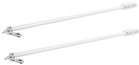 Lot de 2 Baguettes de Traction Blanc pour Rideaux en Alliage D'aluminium | Installation Facile Finition Moderne et Élégante, Opération Manuelle, Compacte et Portable pour Usage Quotidien