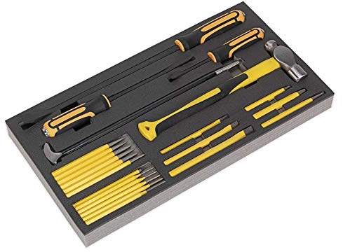 Siegen S01131 23pc Prybar, Hammer & Punch Set with Tool Tray
