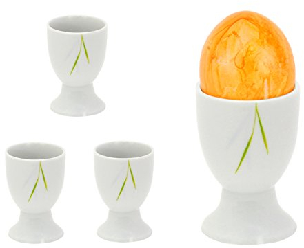 Van Well 4er Set Eierbecher 4,8cm weiß - Verschiedene Dekore wählbar, Dekor:Aviva