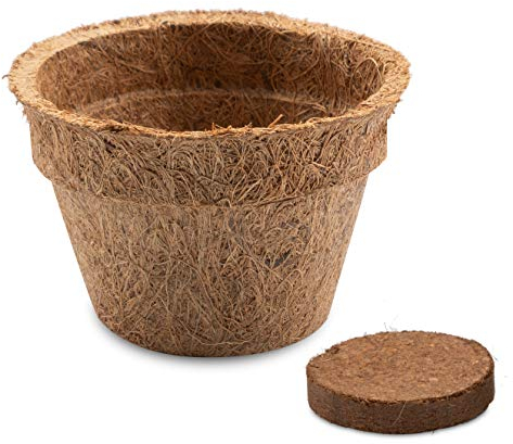 HappySeed 5X Kokos Anzuchttöpfe & Quelltabletten torffrei für eine erfolgreiche Anzucht - ideal für Stecklinge & Samen - verschiedenen Größen (0,15 L - Ø 8 cm)
