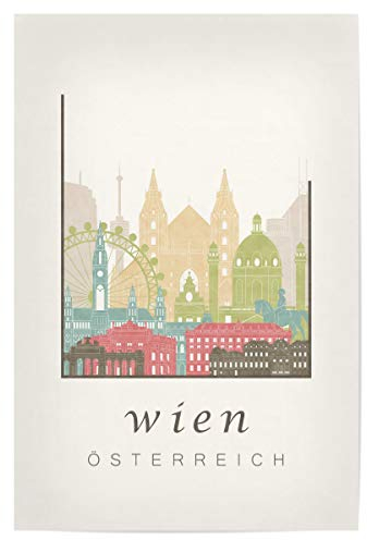 artboxONE Poster 30x20 cm Städte Vienna Skyline, Pastel - Bild Vienna Austria Cityscape