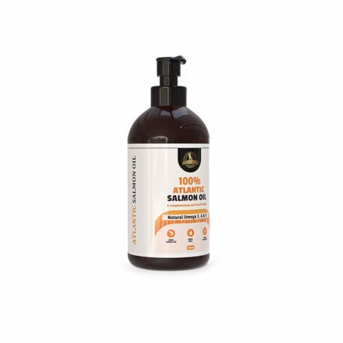Dog & Field Atlantic Salmon Oil for Dogs, Cats & Pets - Omega 3 Fish Oil, Health Supplements for Joint Care, Immune Support, & Healthy Skin & Coat. Pet Food Supplement (500ml)