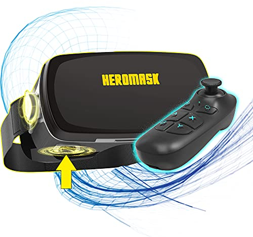 Heromask Pro-VR-Brille - VR Headset Gaming -Virtual Reality- Geschenk kompatibel mit iPhone 11, X - Samsung. Geburtstagsgeschenk - Android- Phone, 3D-Brillem, Spiele - Geschenk für Erwachsene