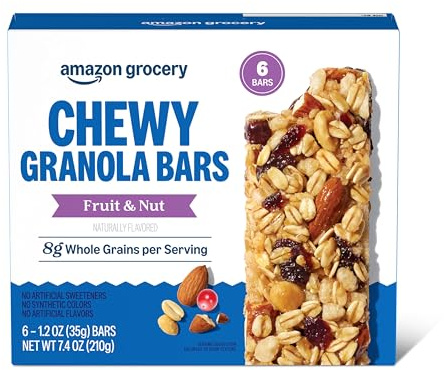 Amazon Grocery, Fruit & Nut Chewy Granola Bars, 7.4 Oz, 6 Ct
