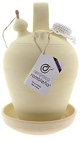 CERÁMICA RAMBLEÑA | Broc en Argile Traditionnel de La Rambla (Córdoba) | 100% Fait à la Main | 5.25 litres | Écologique | Accessoires Inclus