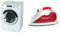 Theo Klein 6941 Miele Waschmaschine I Vier Waschprogramme und Originalgeräusche I 18,5 cm x 26 cm x 18 cm I Spielzeug für Kinder ab 3 Jahren, Weiss & 6254 - Bosch Bügeleisen, Spielzeug