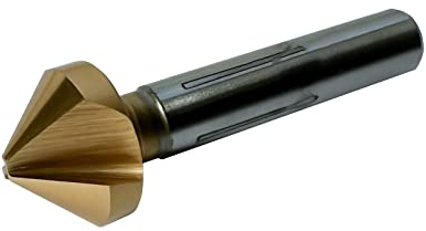 CNC QUALITÄT Avellanador cónico Ø 6,3 / 8,3 / 10,4 / 12,4 / 16,5 / 20,5 mm - avellanador HSS - Revestimiento TiN - Procesamiento universal - 12,4 mm - Eje de 8 mm
