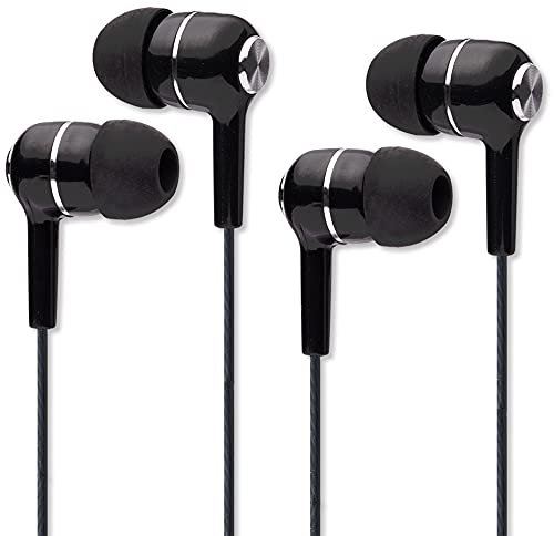 【Confezione da 2】 NI - Auricolari con filo e microfono, Cuffie In-Ear con Bassi e Controller, cavo antigroviglio e jack 3.5 mm ideali per iPhone, iPad, smartphone, tablet, lettori MP3