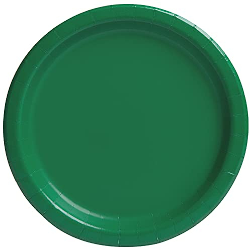 Unique 31855EU Eco-Friendly Paper Plates-23 cm-Emerald Green Colour-8 Count (Pack of 1), Pack of 8