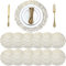 Jucoan 12 Pack 38cm Round Pressed Vinyl Placemats, Gold Table Mats PVC Non-Slip Washable, Centerpiece Placemat for Wedding Dining Table Kitchen Decor