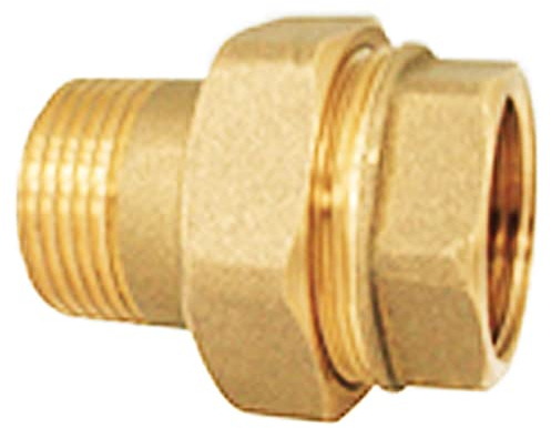 Verschraubung mit 1 Zoll Innengewinde und Außengewinde konisch dichtend - 1 IG AG Gewinde Schraub Fitting aus Messing