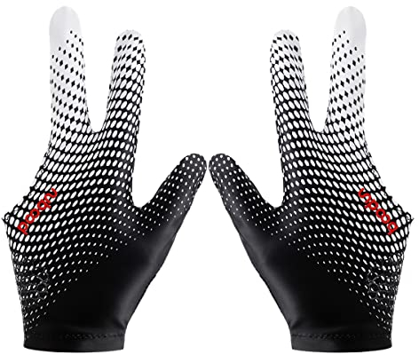 FERCAISH 3-Finger-Snooker-Handschuh - Dehnbar, Rutschfest und Atmungsaktiv für Billard und Pool-Queue - Langlebig für Damen und Herren