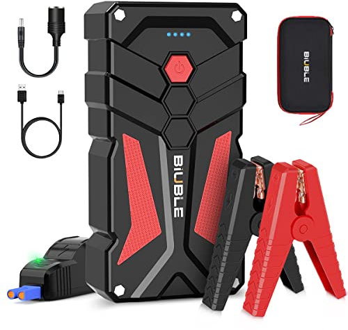 BIUBLE Booster Batterie 5000A 26800mAh, 12V Démarreur de Voiture Portable, Jump Starter pour Véhicule(Tout Gaz ou 8.0L Diesel) avec Lampe LED, Pinces de Sûreté Intelligentes, Sac de Transport