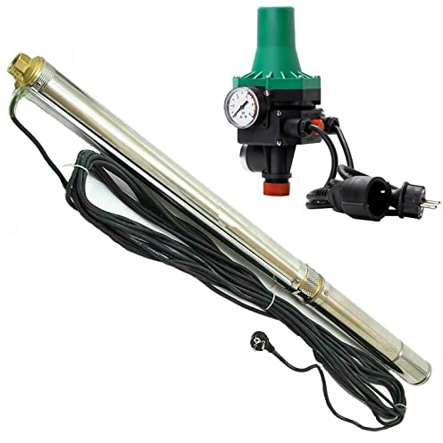 HOOGANA 3 Tiefbrunnenpumpe Brunnenpumpe Ti15-2700L/h - 370W - 6bar sandverträglich + Pumpensteuerung PC-13