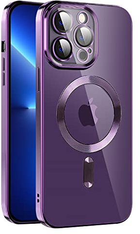 Magnetische für iPhone 11 Pro Max Hülle Kompatibel mit MagSafe Stoßfest und Anti-Vergilbung HandyHülle Militärnorm Sturzschutz,Anti-Fingerabdruck,Klar Schlanke Hülle für iPhone 11 Pro Max-Dunkellila