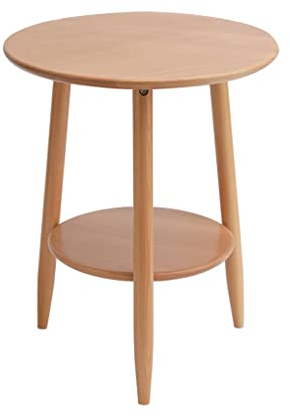 KITCISSL Beistelltisch Holz Living Style Stylischer Nachtschrank Schlafzimmer Einfacher Nachttisch Kreativer Nachtkästchen Nachttisch Kleine Beistelltisch Rund für Kleine Räume (Color : Brown B S)