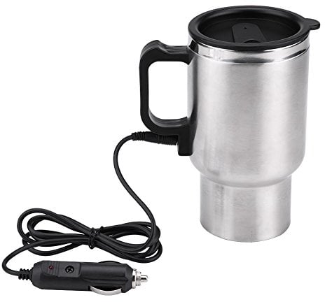 Uxsiya 12v 450ml Electric Incar Stainless Steel Travel Heating Cup Coffee Tea Car Cup Mug Electric Kettles 3 in Food Heater/Cooker/Steamer with Stainless Steel Bowls 13x10x8