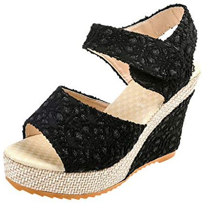Sandalen Damen Sommer mit Absatz Weiß High Heels Keilsandalen Strandschuhe Dicke Sommerschuhe Absatzschuhe Sommer Brautschuhe Sandaletten Boho Flip Flops Freizeitschuhe für Frauen