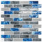 DEWOO Kristall 3d Fliesenaufkleber Klebefliesen Küchenfolie Fliesenfolie Klebe Blaue Vinyl Rückwand Fliesen Selbstklebend Bad Küche