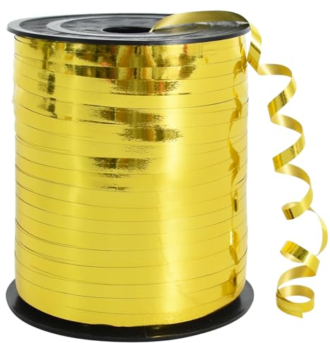 450 Meters Geschenkband Goldlegierung - Goldlegierung 5mm Geschenkbänder luftballon schnur - luftballon band Luftballons Hochzeit Geschenkverpackung für Weihnachtsdeko, Geschenkverpackung