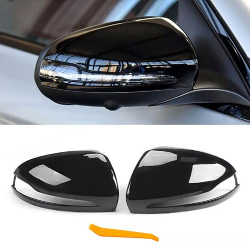 TTCR-II Rückspiegel Abdeckung Kompatibel mit Mercedes Benz C Klasse W205 Spiegelabdeckungen Klasse E G S GLC W213 W238 W463 W222 C217 C253 X205 W253 X253 Spiegelkappe Schwarz(Nur Linkslenker