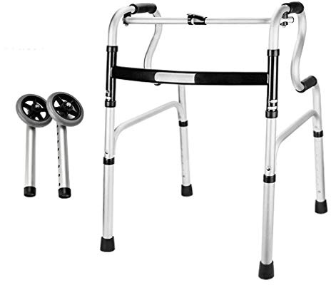 Gehhilfe für Senioren, leicht, zusammenklappbar, mit 2 Rädern, Gehwagen, höhenverstellbar, Armlehne für Gehstock für ältere, erwachsene und bariatrische Menschen mit Behinderung, Du