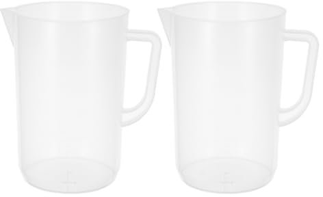 TOPPERFUN 2pcs Precision Plastic Measuring Cup Stroke Oil Graduated Liquid Cup Scale Chemical Measuring Replacement Pitcher for Mechanics
