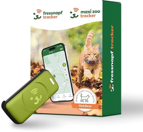 Fressnapf GPS Tracker Grün für Katzen - 2. Generation - Ohne ABO - Ortung ohne Entfernungsbegrenzung - Aktivitätserkennung & Gesundheitsfunktion - Katzenfreundliches Design