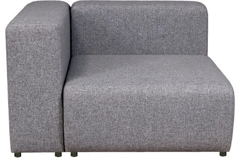 [en.casa] Sofa-Modul Suldal Eckelement mit Armlehne Links Eckteil Sofa-Element Modulares Sofa gepolstert 110 x 109 x 68 cm Textil Couch-Element Grau
