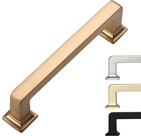 9BUILD 10 Pack Champagne Bronze Cabinet Handles 96MM Kitchen Cupboard Handles Kitchen Cabinet Handles Zinc Alloy Drawer Handles Kitchen Handles Wardrobe Handles UK0055