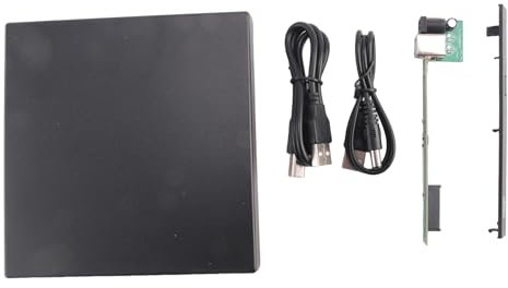 Lonrtesw 12.7mm External DVD Enclosure USB 2.0 External DVD/CD-ROM Case for Laptop Desktop PC Optical Disk Drive to