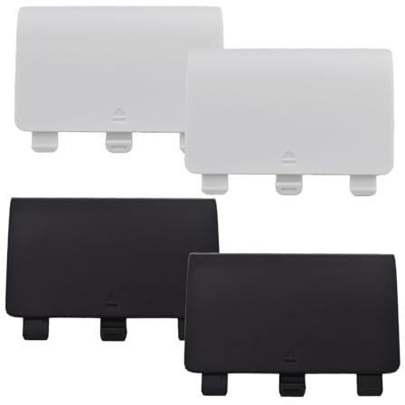 Lot de 4 couvercles de batterie pour manette Xbox One/One S/One X, remplacement de couverture arrière compatible avec Xbox One, pas pour Xbox Series X/S, noir et blanc)