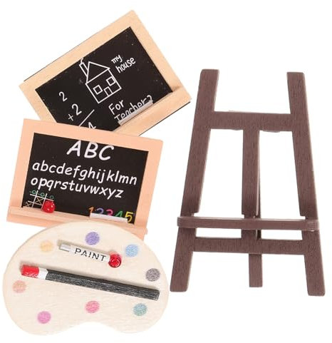 Lurrose 1 Satz Puppenhaus Kleine Tafel Mini-Mode Zubehör Für Babypuppen Puppensachen Puppentafel -Laptop Maschine Miniatur Wiedergeborene Puppe Puppenhausmöbel Hölzern