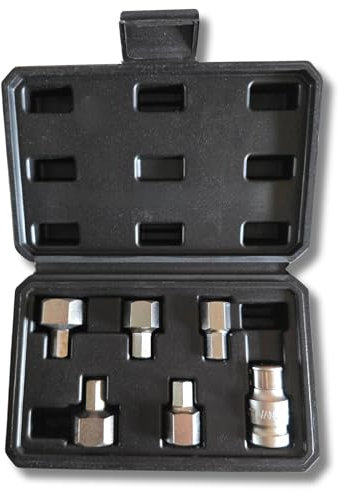 Juego de 6 llaves Allen grandes 1/2 con maletín - Medidas 10, 14, 17, 19, 22, 24mm