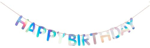 Girlande Happy Birthday, Irisierend FSC MIX, 5m