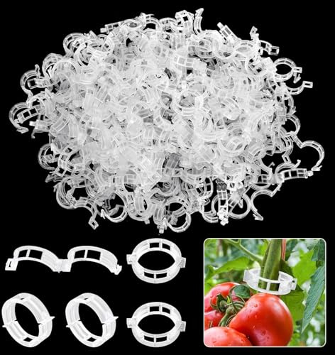 300 pcs Plant Support Clips für Kletterpflanzen, Tomatenclips, Gartenclips für Pflanzen Weinrebe Gemüse gesünder, Kunststoff Gitter Support Clips für Trauben, Gurke, wiederverwendbar (300pcs weiß)