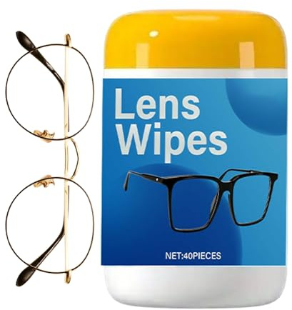 Eyeglass Cleaning Wipes - Anti Smudge Lens Cloths for Clear, Fast Drying with Soft Texture, Double Sided Lens Wipes for Glasses Convenient Daily Use Gentle and Protective 40 Pieces