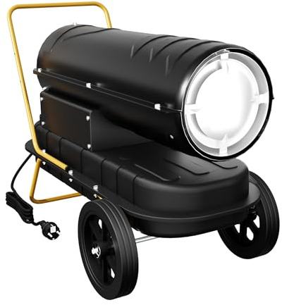 Aufun Canon à chaleur diesel 30 kW - Sèche-chantier - Générateur d'air chaud - Avec thermostat et indicateur de carburant - Réservoir de 22 l - Pour ateliers, chantiers de construction - Protection