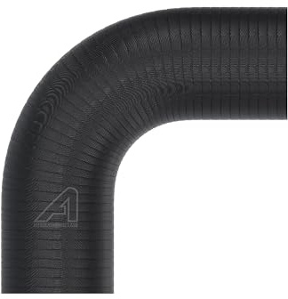 Silicone Hose 90 Degree Fuel & Oil Wrapped Elbow Black 16mm (5/8) ID - 150mm (6) Legs