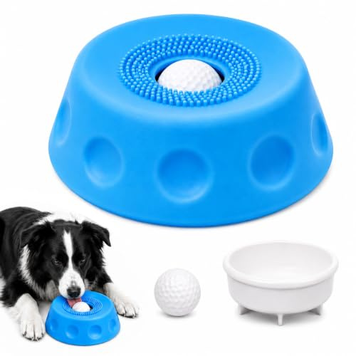 Idota Pelota para perros con ventosa, juguete interactivo para cachorros y gatos (azul)