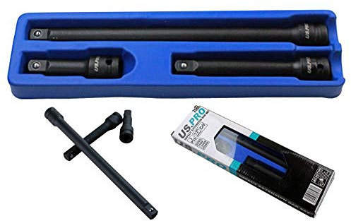 US Pro 3 Piece 1/2 Inch Drive Impact Extension Bar Set BER1415
