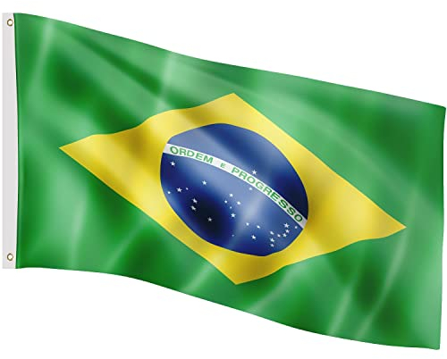 FLAGMASTER Flagge, 30 verschiedene Fahnen zur Wahl, Größe 120 cm x 80 cm, Brasilien