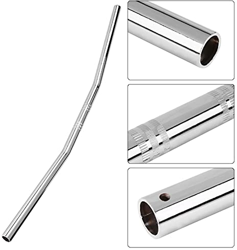 Lenker, 7/8 Zoll 22 MM Schwarz Silber Bend Lenker Drag Straight Bar(Silber)