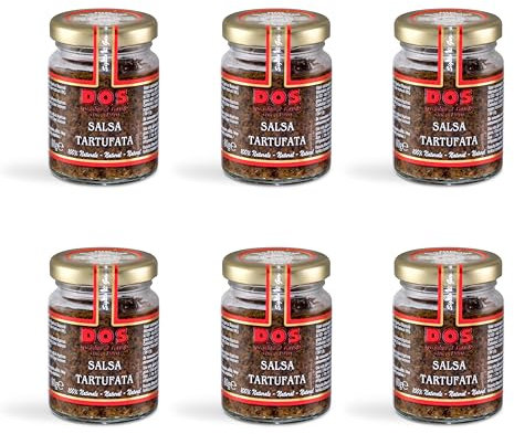 DOS Tartufi - Sauce aux truffes artisanale | Sans colorants ni conservateurs | Idéale pour bruschetta, plats principaux, œufs et légumes | Lot de 6 pots de 80g