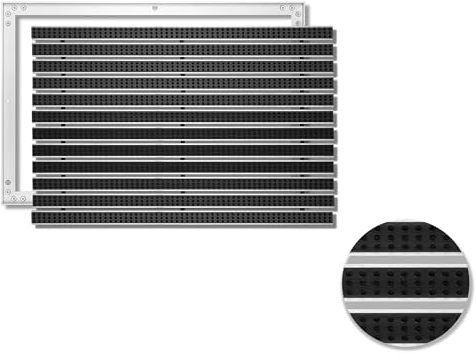 SWmat Schmutzfangmatte für Außen zum Einbauen mit Bürste I Bürstenmatte & Alu Fußabtreter für Bodenvertiefung mit Einbau Rahmen (Schwarz, 80 x 100 cm)