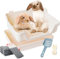 Bumbox Grande litière pour lapin avec grille en plastique sans danger pour les pieds de lapin – Cage d'entraînement pour lapin d'intérieur ou d'extérieur pour petits et grands animaux, 40 cm – Crème