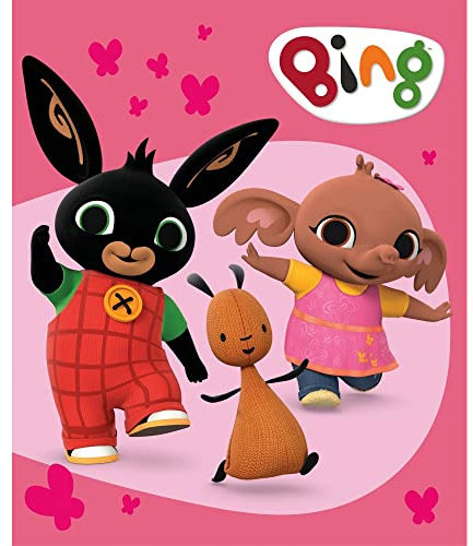 Plaid Bing Fleecedecke 100 x 140 cm Mädchen Rosa**