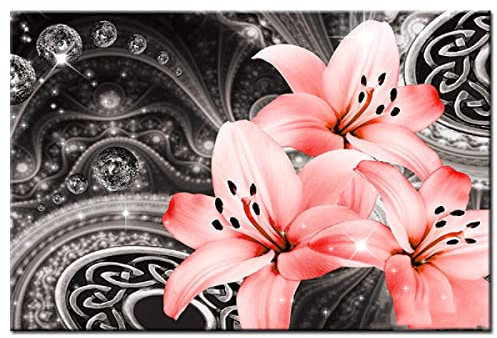 ZHXXFD Diamond Painting Erwachsene Kinder Set,5D Diamant Painting Bilder Groß Lilie 50X60 Diamant Malerei Set Malen Nach Zahlen Für Mädchen Jungs,A13