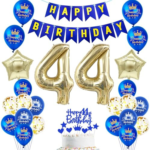 Blau Geburtstagsdeko 44. Geburtstag, 44. Geburtstag Dekorationen Mann, Deko Blau 44. Geburtstag, Mann 44. Geburtstagsdeko ,44 Jahr Geburtstagdeko Manner, Luftballon 44. Geburtstag Deko